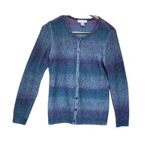 Christopher & Banks  Multi Colr Sweater With Pearlized Buttons